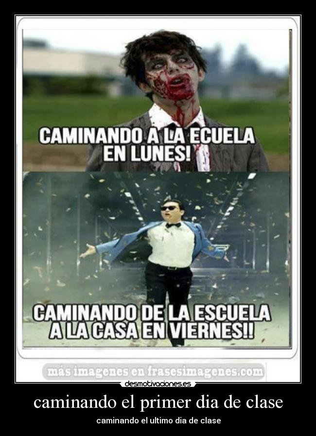 caminando el primer dia de clase -