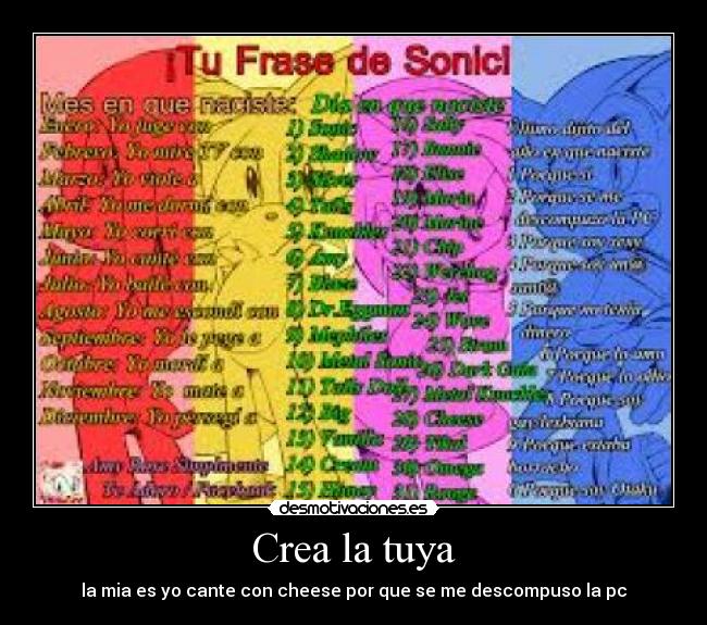 Crea la tuya - la mia es yo cante con cheese por que se me descompuso la pc