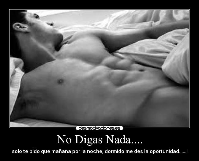No Digas Nada.... - solo te pido que mañana por la noche, dormido me des la oportunidad......!