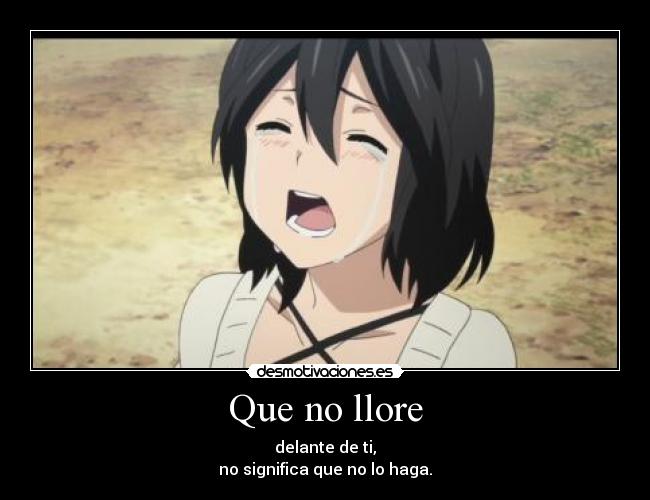 Que no llore - delante de ti,
no significa que no lo haga.