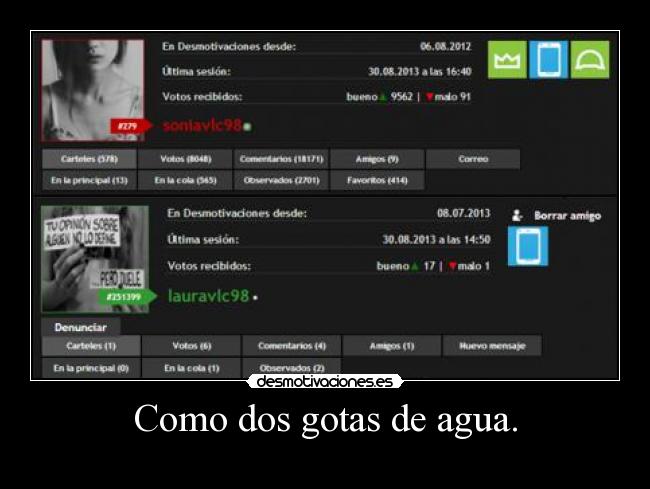 Como dos gotas de agua. -