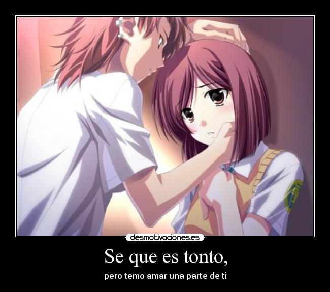 Se que es tonto, - pero temo amar una parte de ti