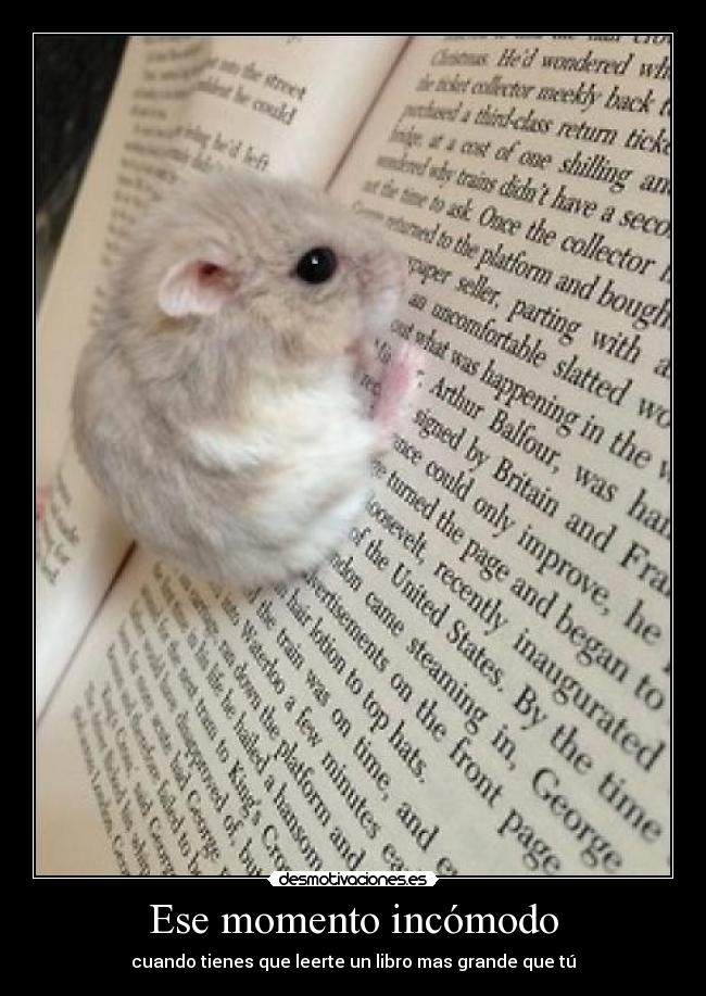 Ese momento incómodo - cuando tienes que leerte un libro mas grande que tú