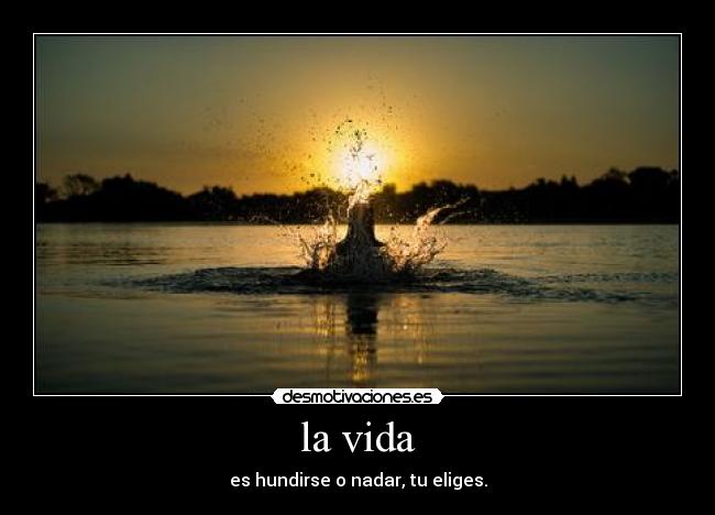 la vida - es hundirse o nadar, tu eliges.