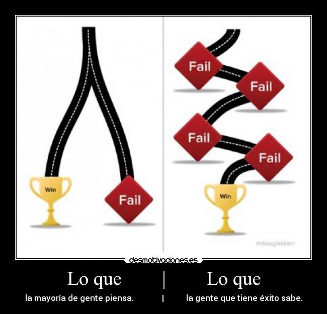 Lo que | Lo que - la mayoría de gente piensa. | la gente que tiene éxito sabe.