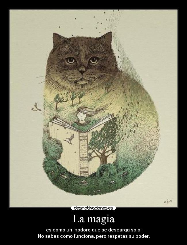 La magia - es como un inodoro que se descarga solo:
No sabes como funciona, pero respetas su poder.