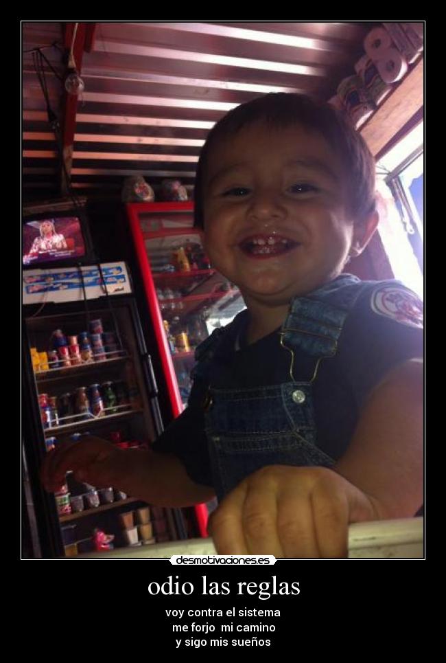 odio las reglas - voy contra el sistema
me forjo mi camino
y sigo mis sueños