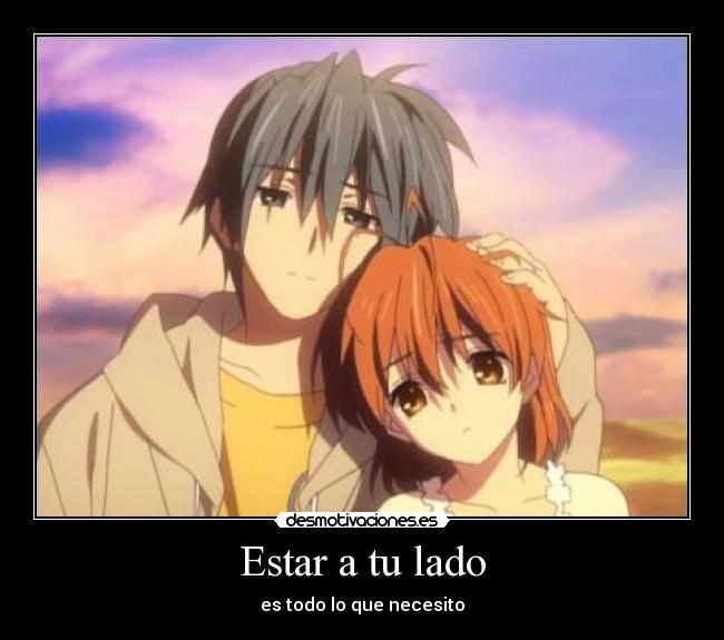 carteles anime clannad nagisa furukawa tomoya okazaki pareja amor desmotivaciones