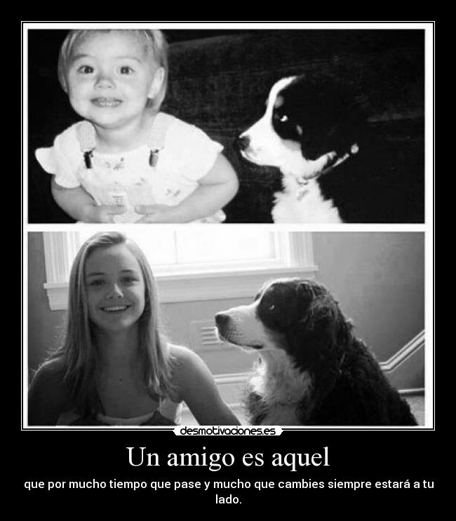 Un amigo es aquel - que por mucho tiempo que pase y mucho que cambies siempre estará a tu lado.