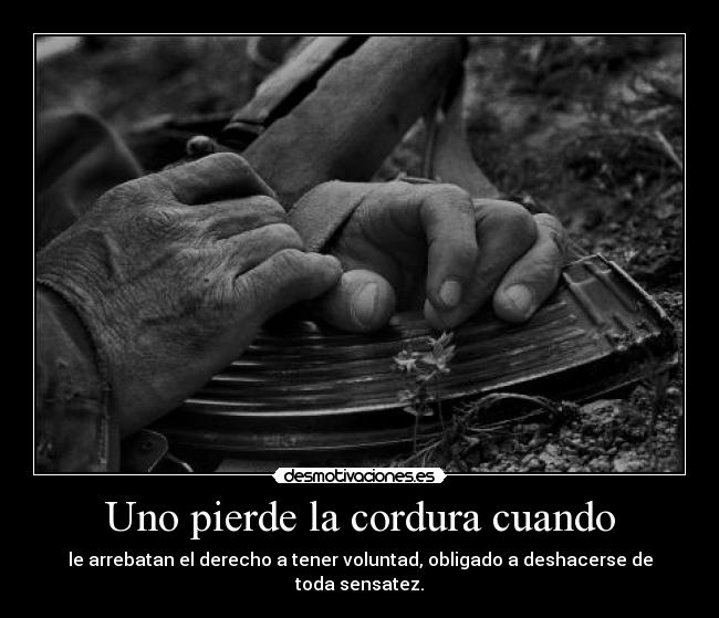 Uno pierde la cordura cuando -