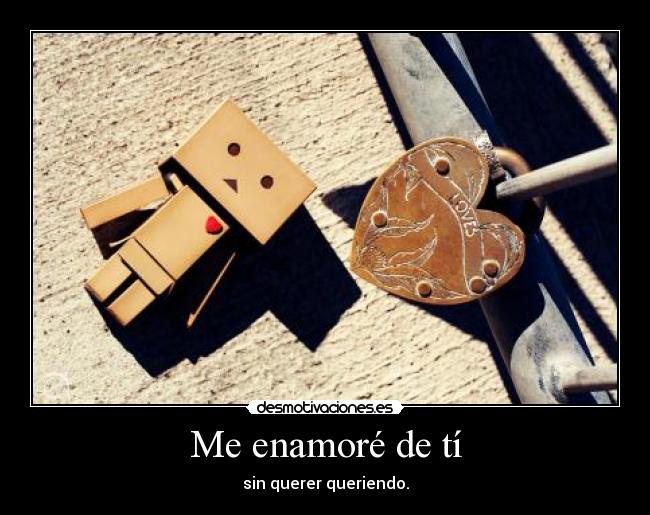 Me enamoré de tí - sin querer queriendo.