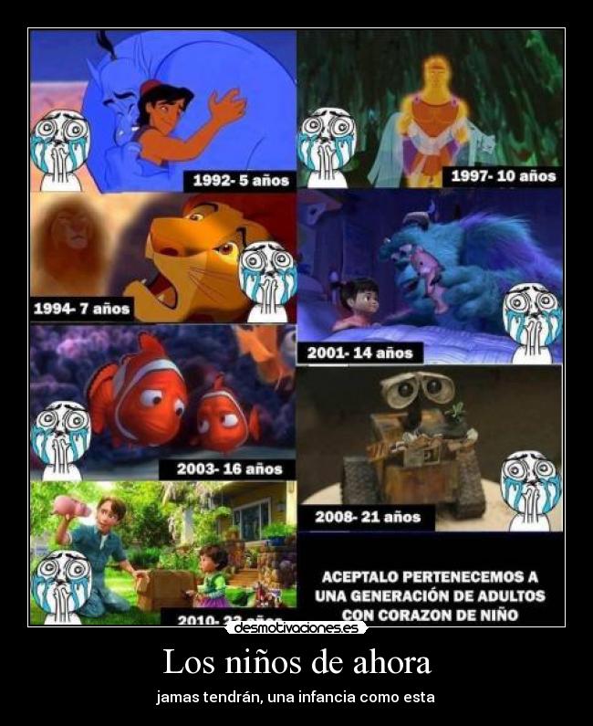 Los niños de ahora - jamas tendrán, una infancia como esta