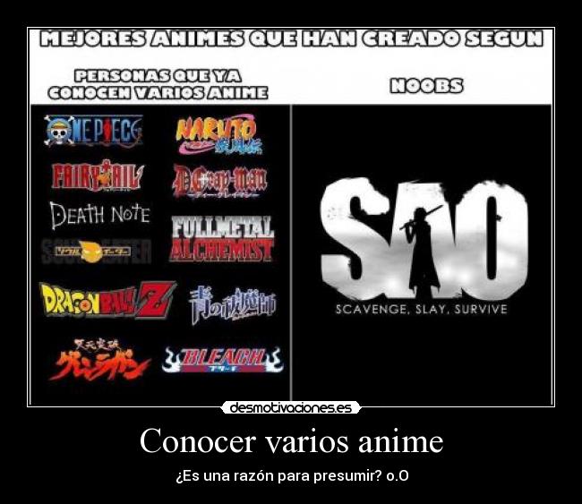 Conocer varios anime - ¿Es una razón para presumir? o.O