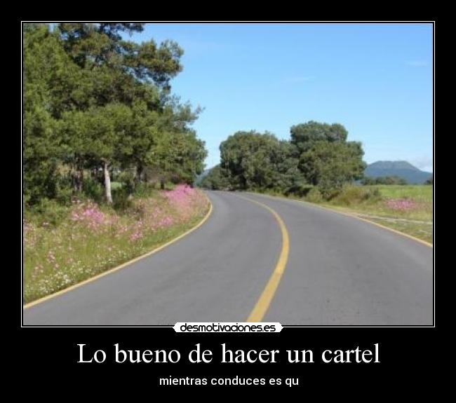 Lo bueno de hacer un cartel - mientras conduces es qu