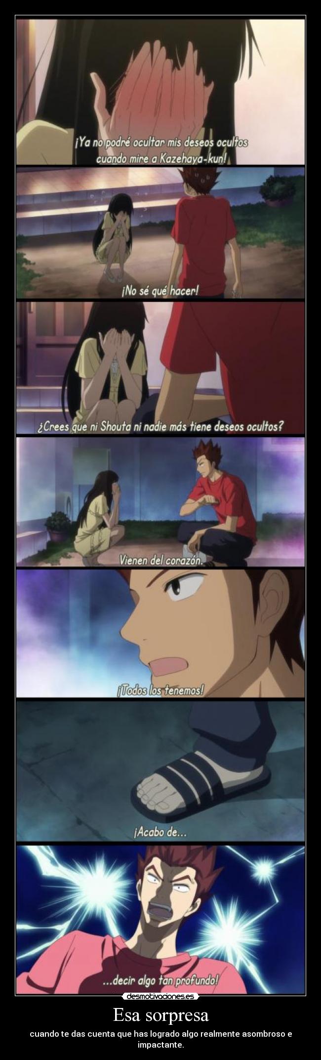 carteles anime sorpresa cuenta decir pensar impactante amor amistad idea sorpresa profundo kimi todoke desmotivaciones