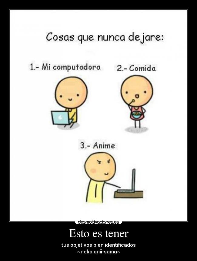 carteles comida anime computadora desmotivaciones