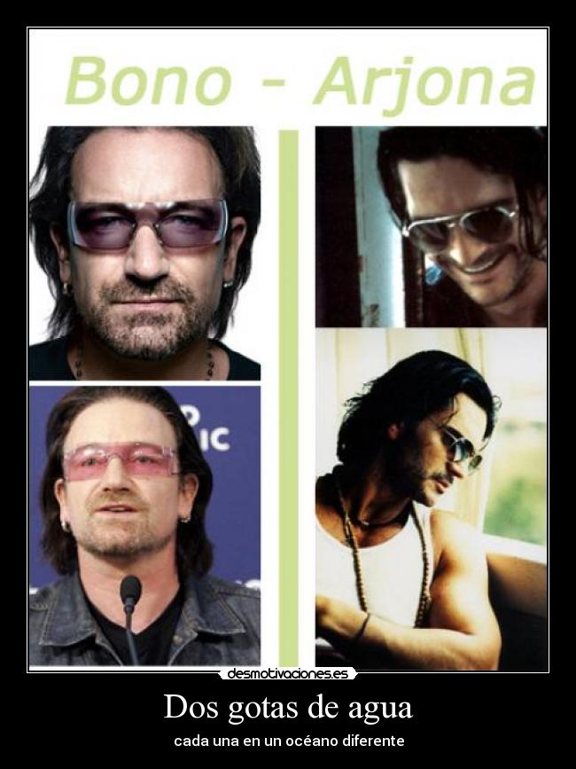 Dos gotas de agua - cada una en un océano diferente