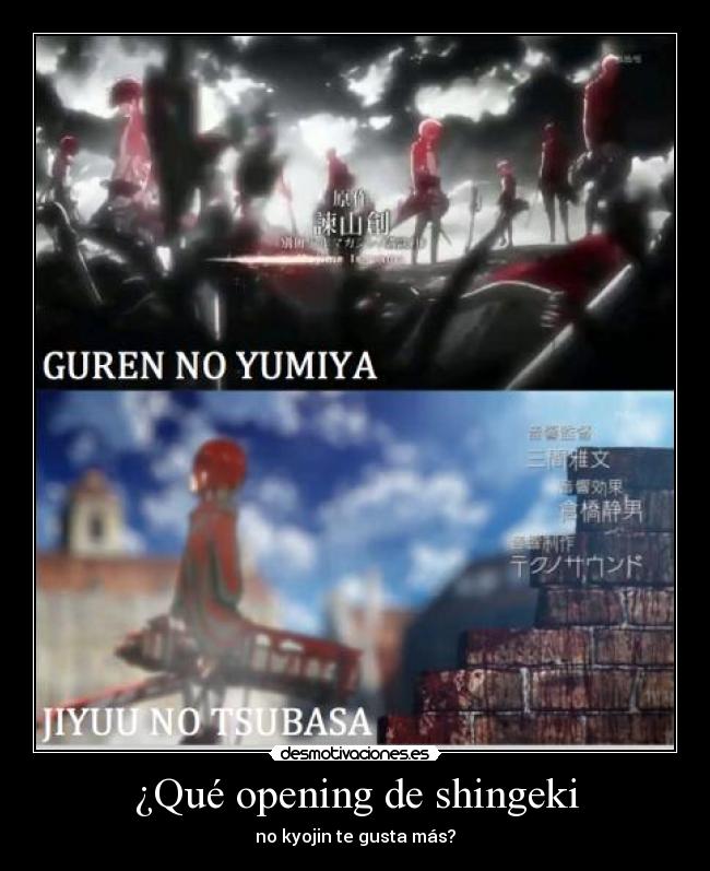 ¿Qué opening de shingeki - 