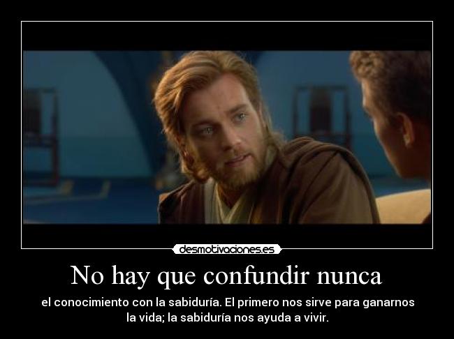 carteles star wars ataque los clones obi wan kenobi sabiduria conocimiento desmotivaciones