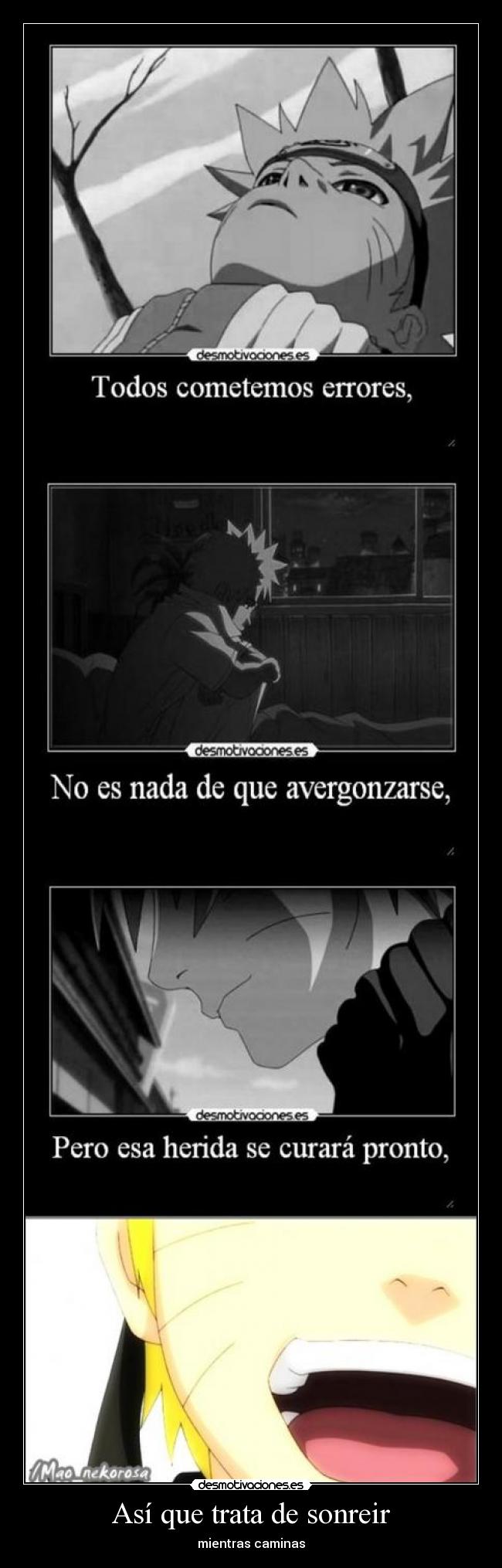 Así que trata de sonreir -