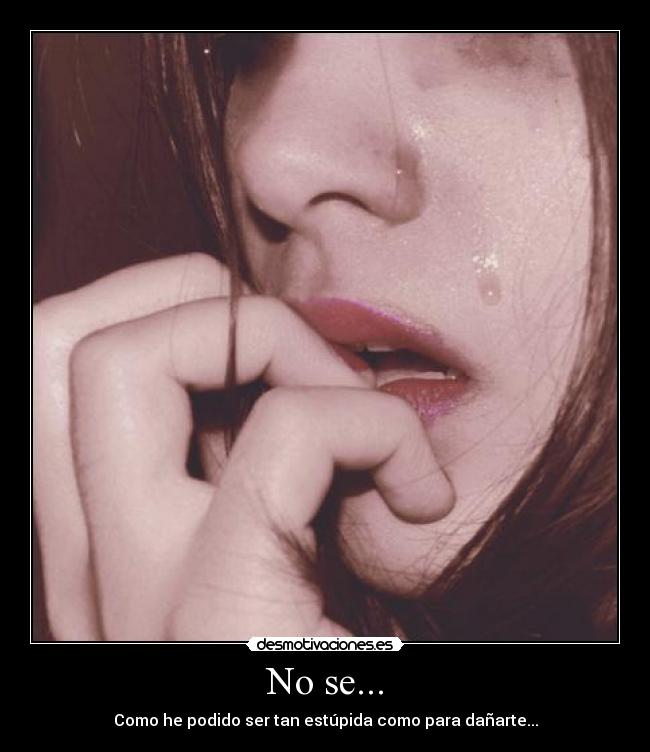 No se... - Como he podido ser tan estúpida como para dañarte...
