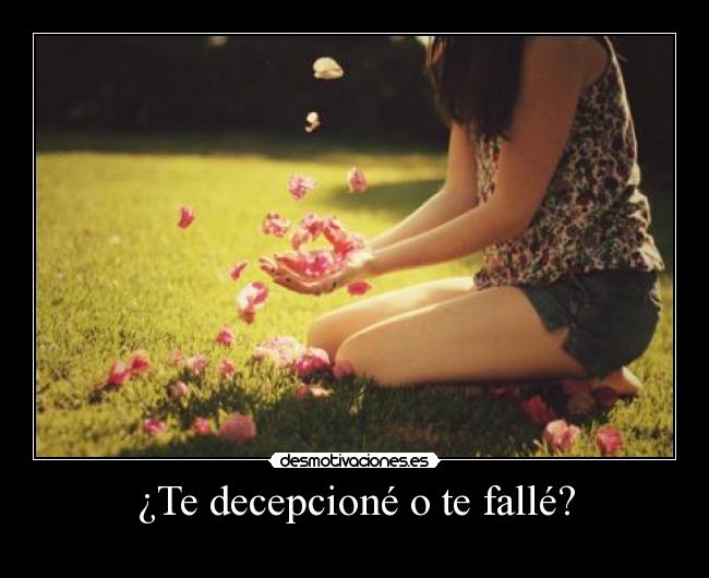 ¿Te decepcioné o te fallé? -