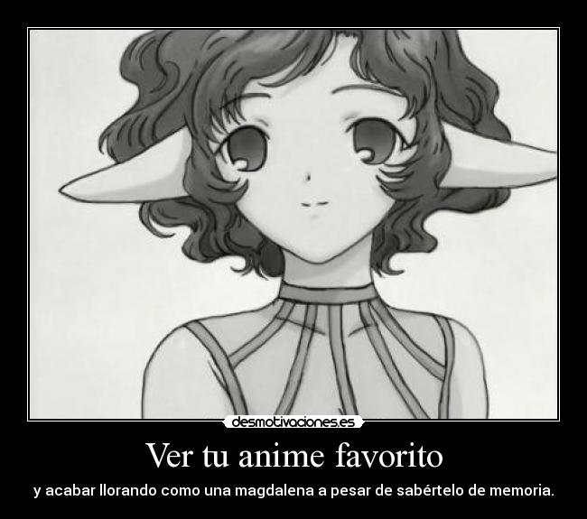 Ver tu anime favorito - y acabar llorando como una magdalena a pesar de sabértelo de memoria.