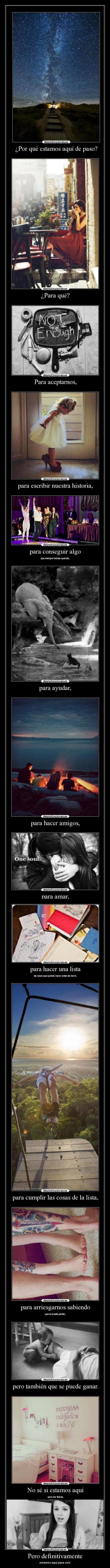 Pero definitivamente - estamos aquí para vivir.