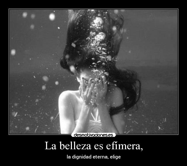 La belleza es efímera, -