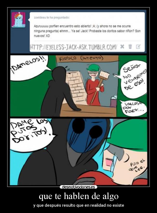 carteles eyeless jack ask azuru tumblr shinigamixlll desmotivaciones