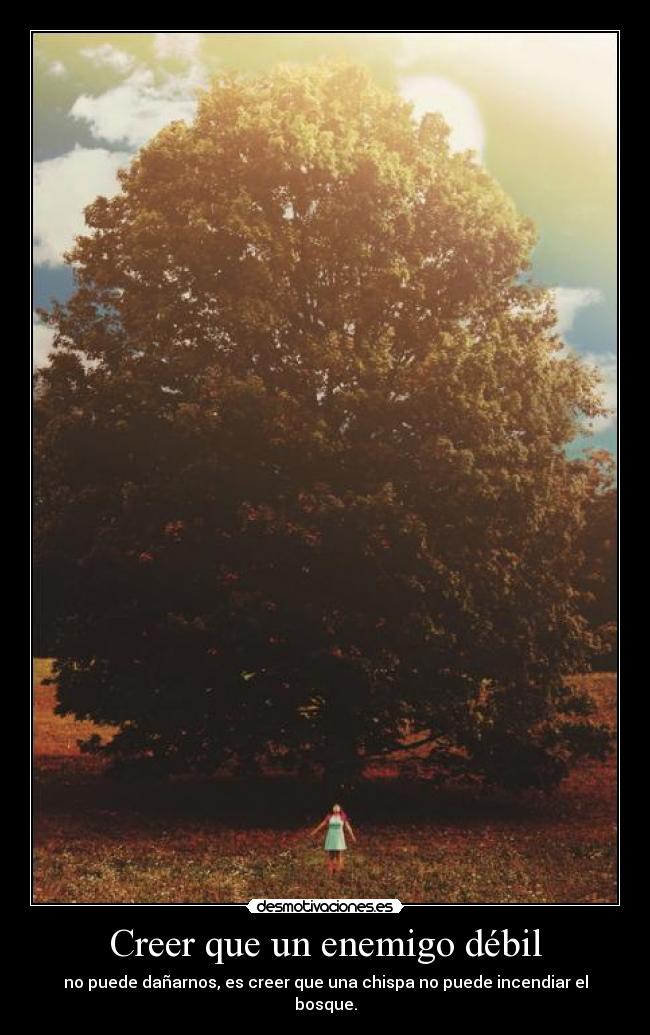Creer que un enemigo débil - 