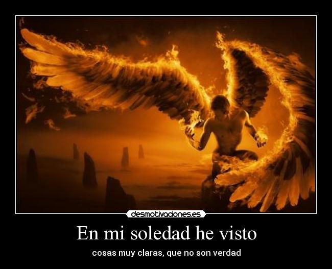 En mi soledad he visto - cosas muy claras, que no son verdad