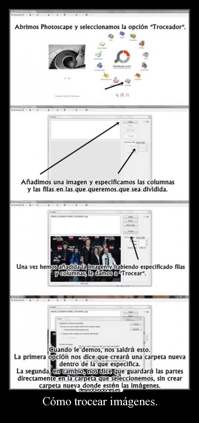 Cómo trocear imágenes. -