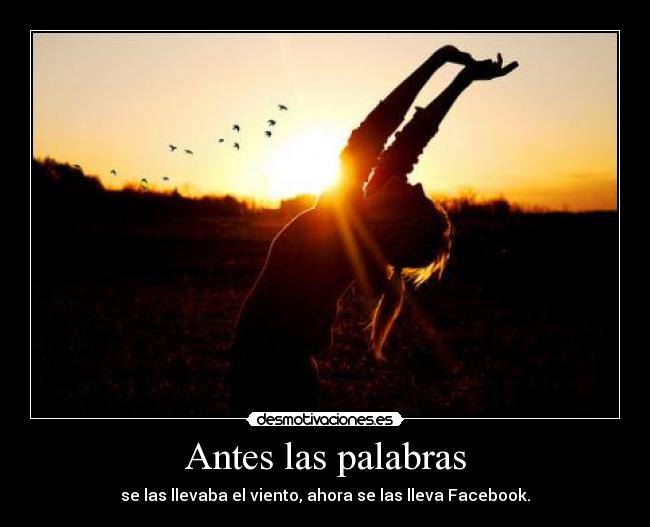 Antes las palabras - se las llevaba el viento, ahora se las lleva Facebook.