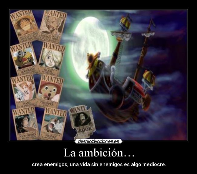 carteles one piece mugiwaras carteles busca ambicion ronoa desmotivaciones