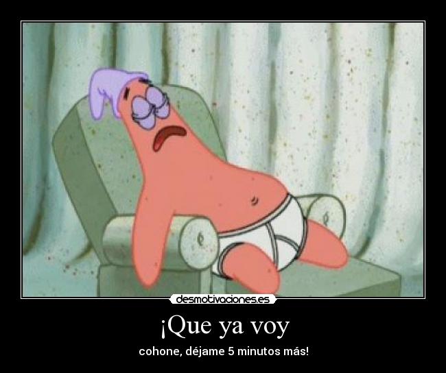 ¡Que ya voy - cohone, déjame 5 minutos más!