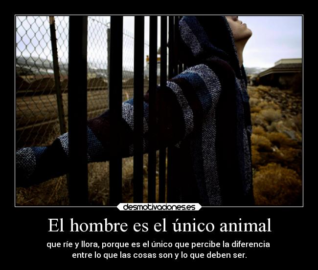 El hombre es el único animal - que ríe y llora, porque es el único que percibe la diferencia
entre lo que las cosas son y lo que deben ser.