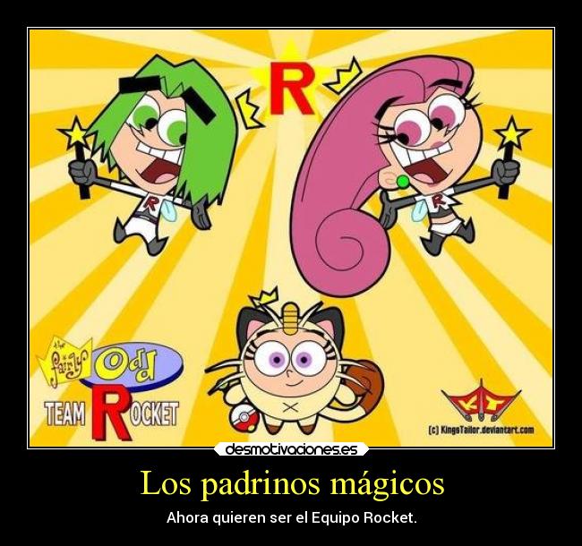 carteles pokemon anime anime otaku pokemon devilbrigade padrinos magicos meowth equipo rocket cosmo wanda desmotivaciones