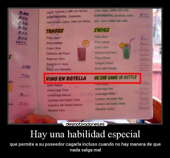 Hay una habilidad especial - 