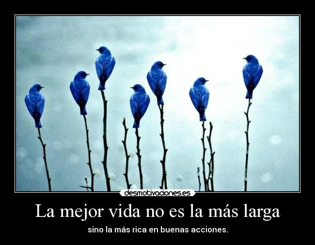 La mejor vida no es la más larga - sino la más rica en buenas acciones.