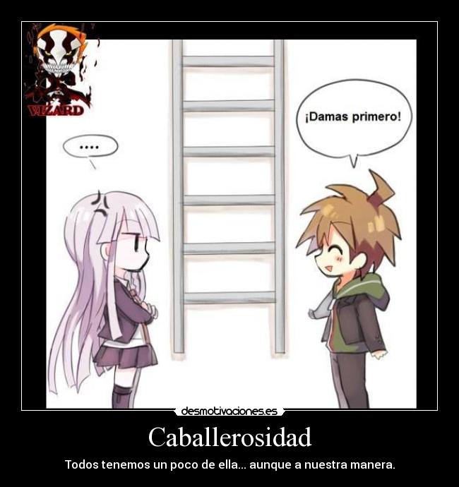 carteles anime caballerosidad animation chica chico manga desmotivaciones