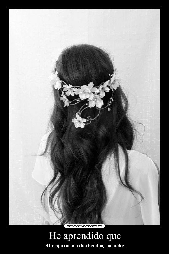 He aprendido que - el tiempo no cura las heridas, las pudre.