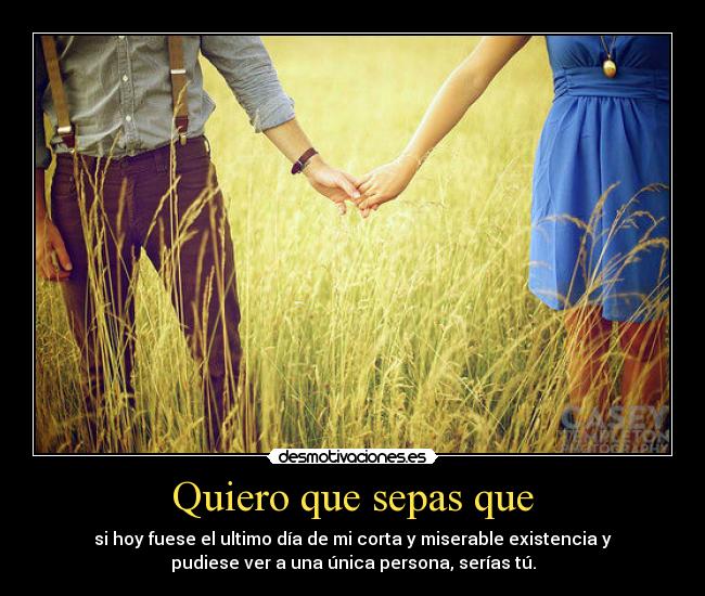 Quiero que sepas que -