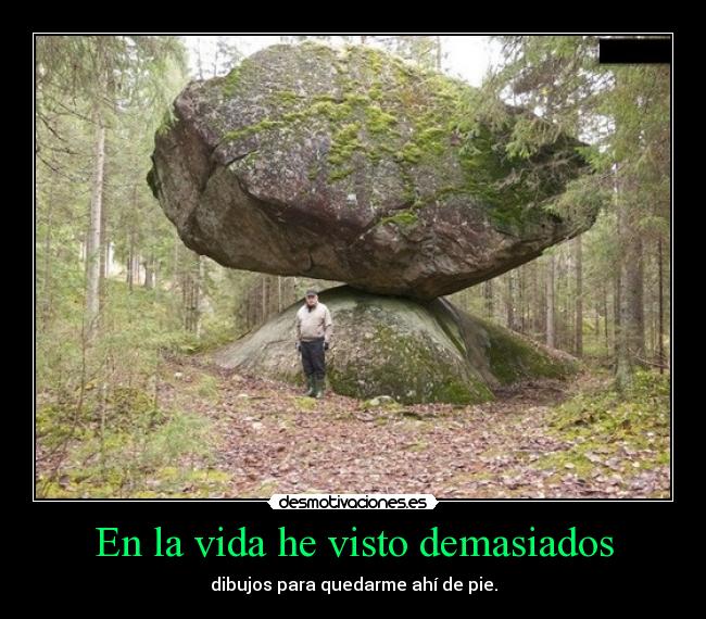 En la vida he visto demasiados - dibujos para quedarme ahí de pie.
