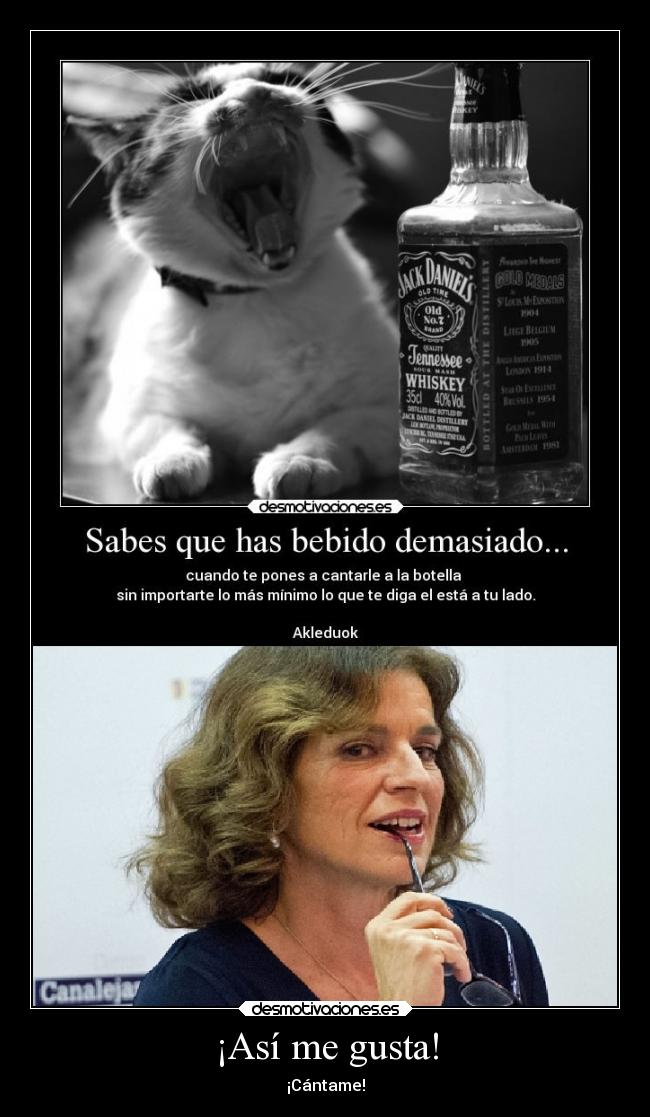 carteles eften viendo como akle canta ana botella caritatriste humor desmotivaciones