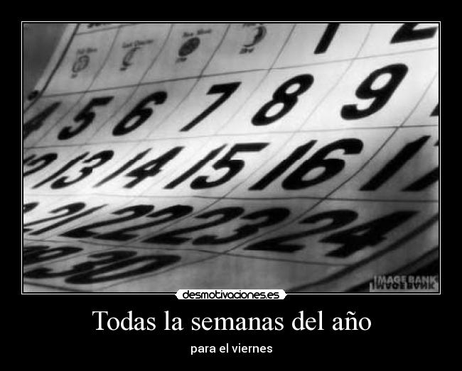 Todas la semanas del año - para el viernes