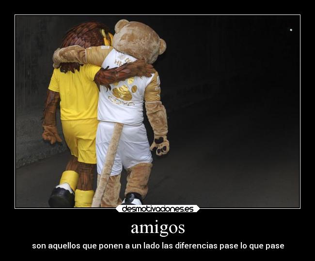 carteles amigos son aquellos ponen lado las diferencias pase que pase amigos desmotivaciones