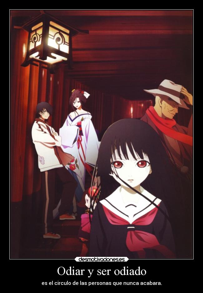 carteles anime enma jigoku shoujo desmotivaciones