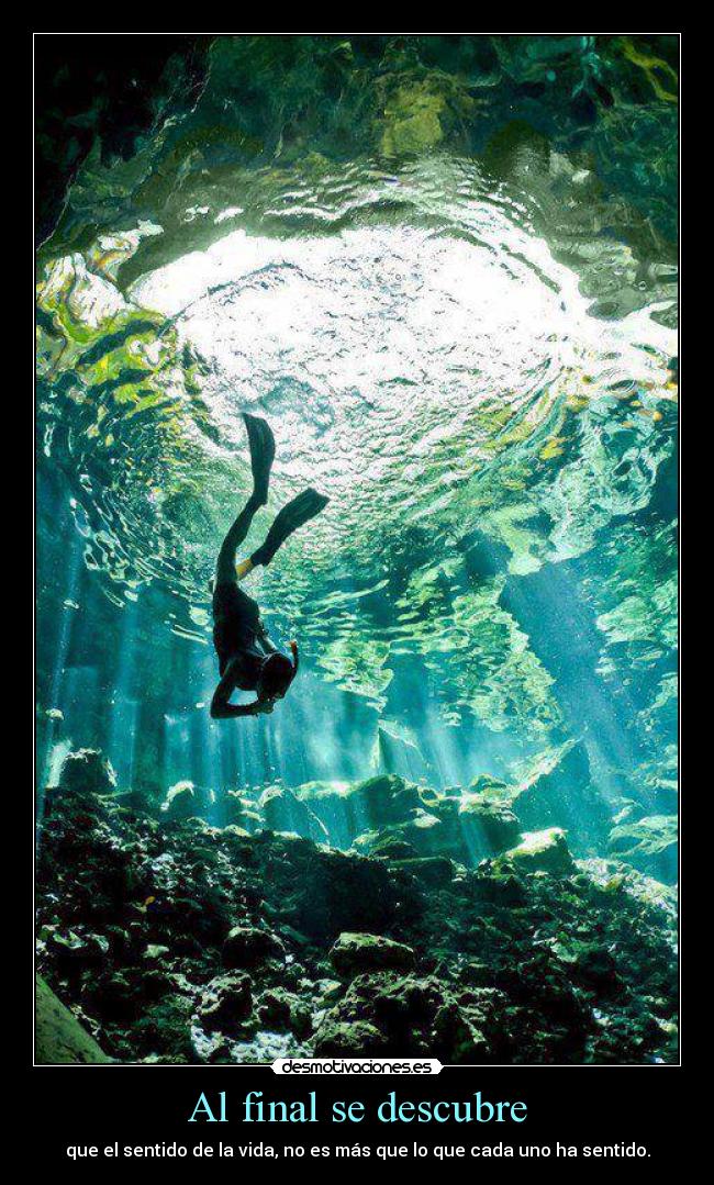 Al final se descubre - que el sentido de la vida, no es más que lo que cada uno ha sentido.