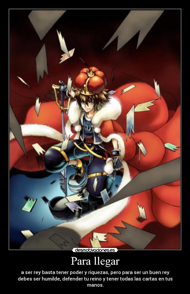 carteles rey sora defiende reino corazones anime mukuroattacks desmotivaciones